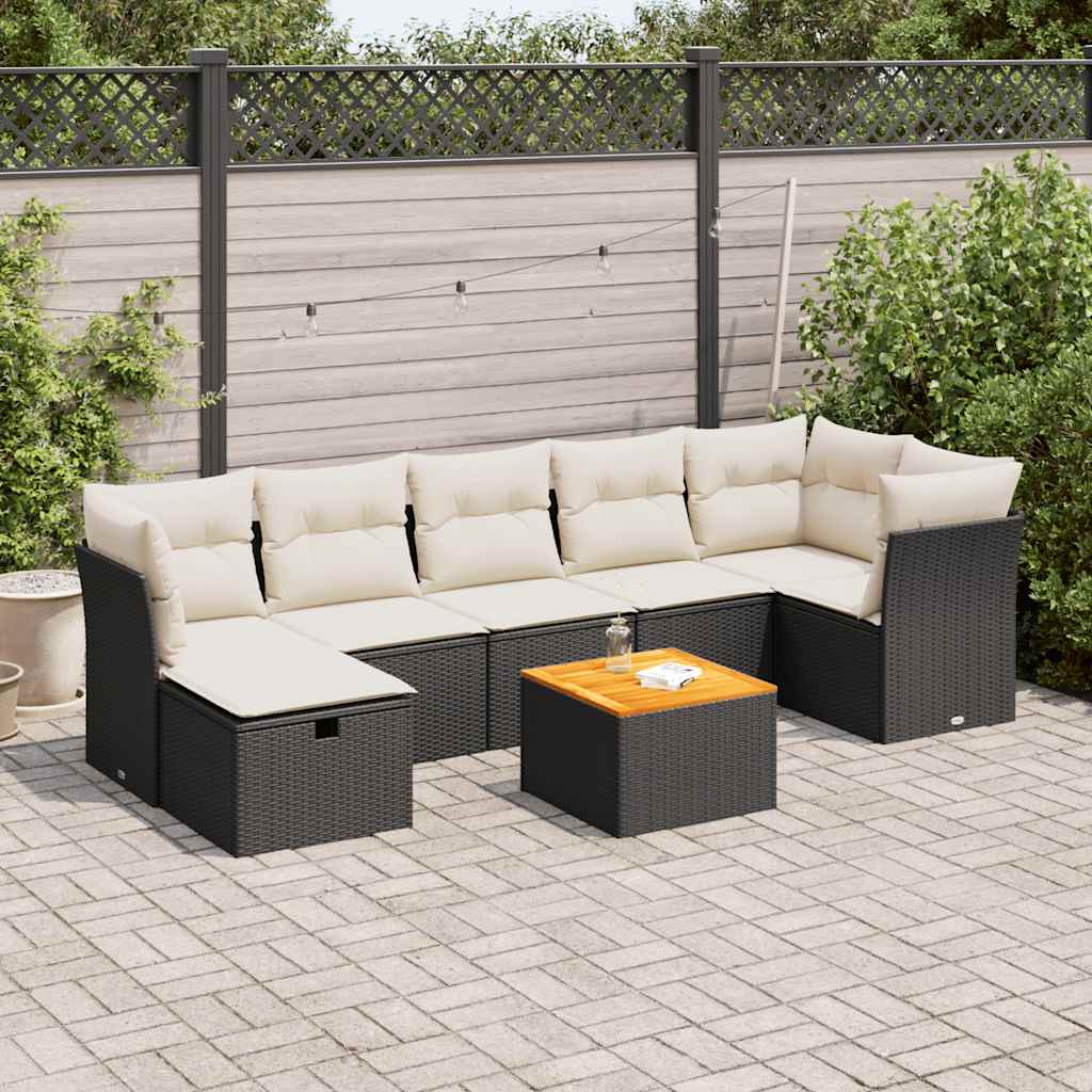 Set Canapele De Grădină Cu Perne, 8 Piese, Gri, Poliratan