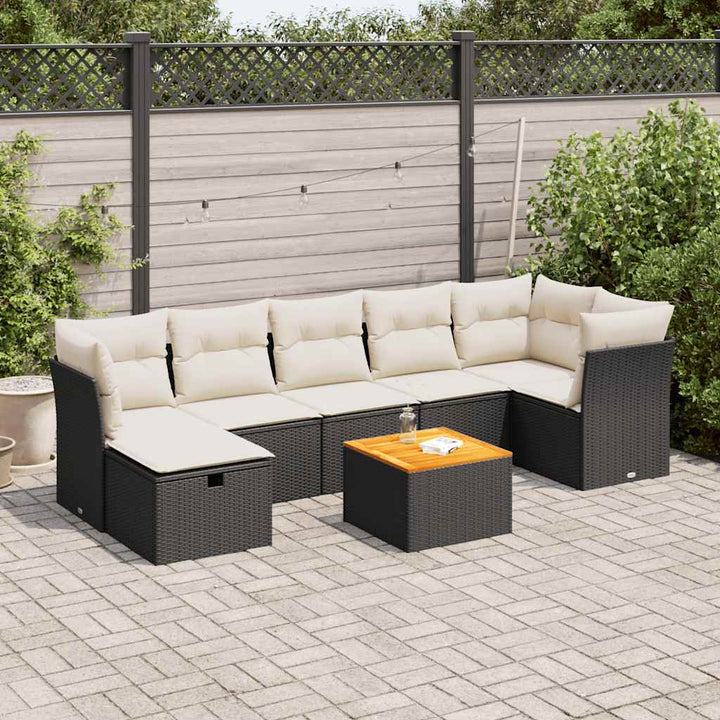 Set Canapele De Grădină Cu Perne, 8 Piese, Gri, Poliratan