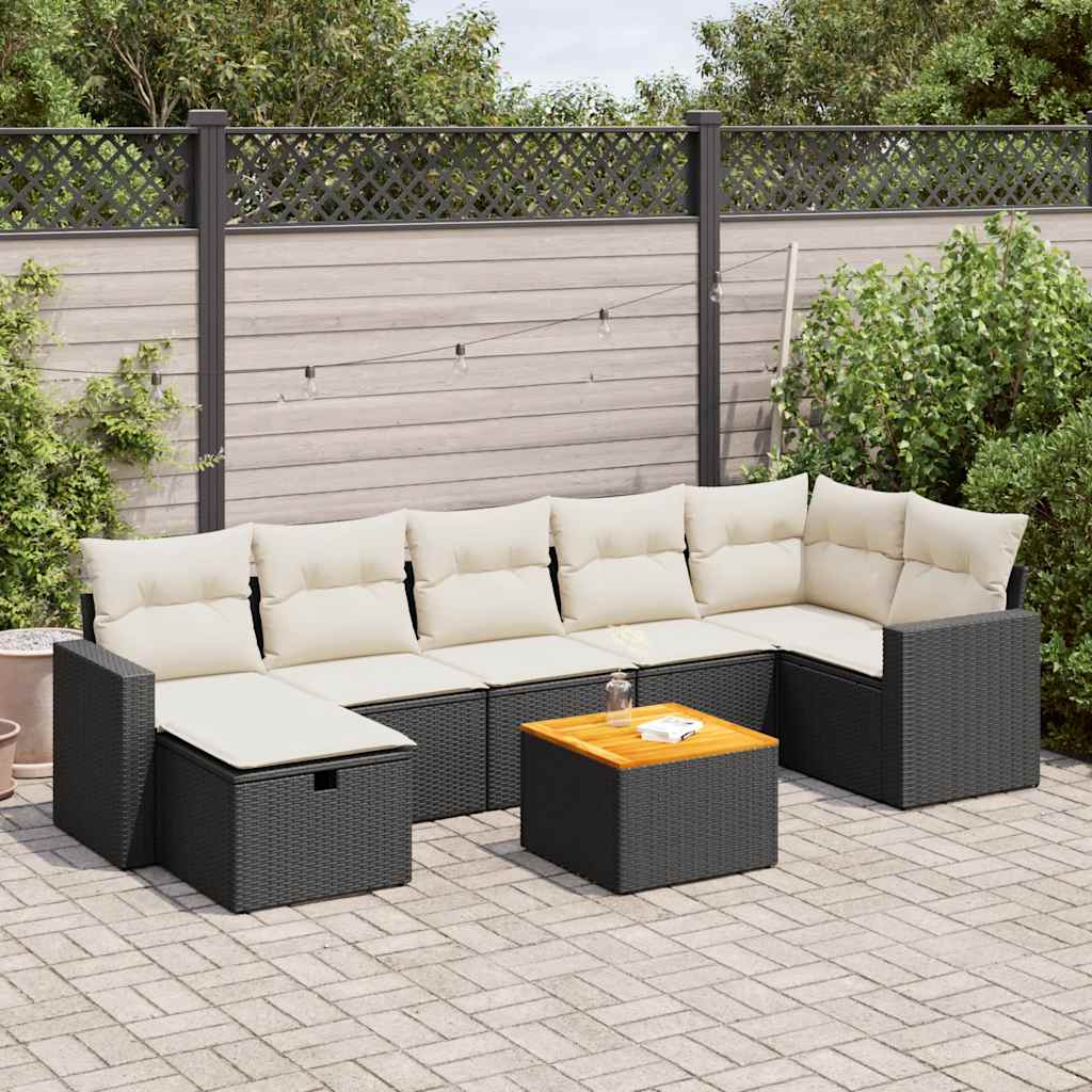 Set Canapele De Grădină Cu Perne, 8 Piese, Gri, Poliratan