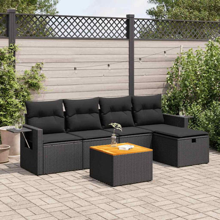 Set Mobilier De Grădină Cu Perne, 6 Piese, , Poliratan