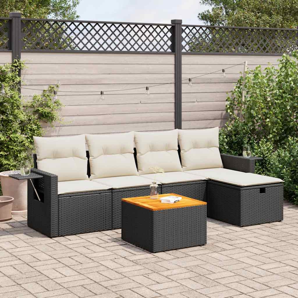 Set Mobilier De Grădină Cu Perne, 6 Piese, , Poliratan