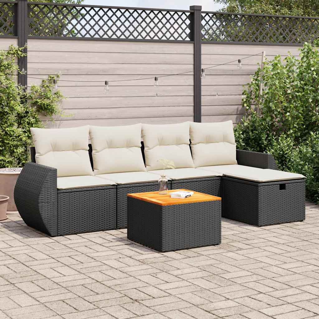 Set Mobilier Grădină Cu Perne, 6 Piese, , Poliratan