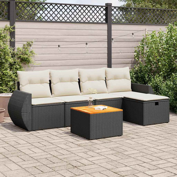 Set Mobilier Grădină Cu Perne, 6 Piese, , Poliratan