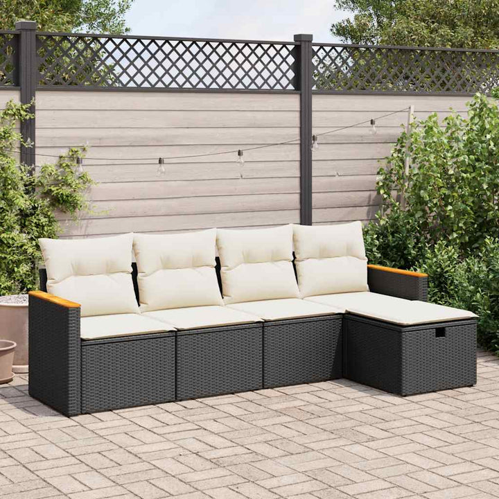 Set Mobilier De Grădină Cu Perne, 5 Piese, , Poliratan