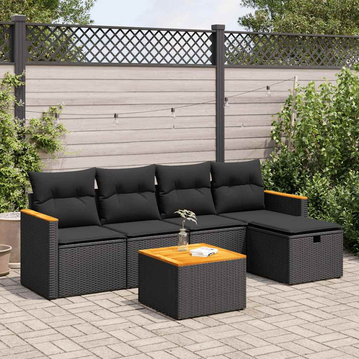 Set Mobilier De Grădină Cu Perne, 5 Piese, , Poliratan