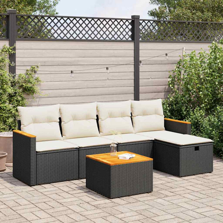 Set Mobilier De Grădină Cu Perne, 5 Piese, , Poliratan