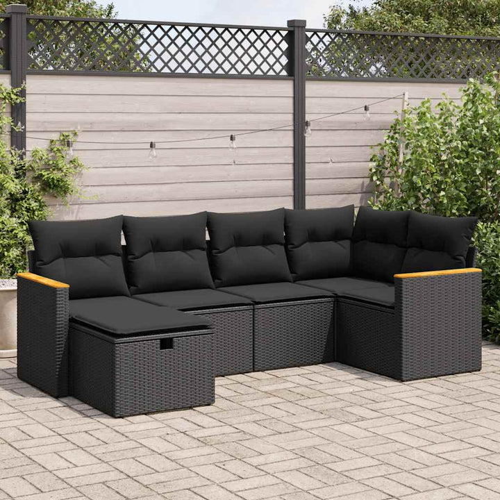 Set Mobilier De Grădină Cu Perne, 6 Piese, , Poliratan