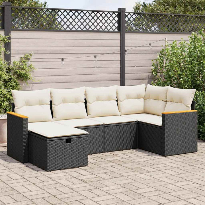 Set Mobilier De Grădină Cu Perne, 6 Piese, , Poliratan