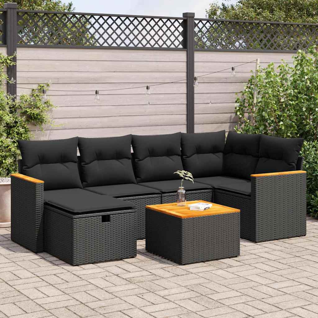 Set Mobilier De Grădină Cu Perne, 6 Piese, , Poliratan