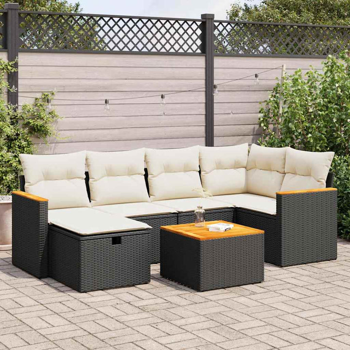 Set Mobilier De Grădină Cu Perne, 6 Piese, , Poliratan