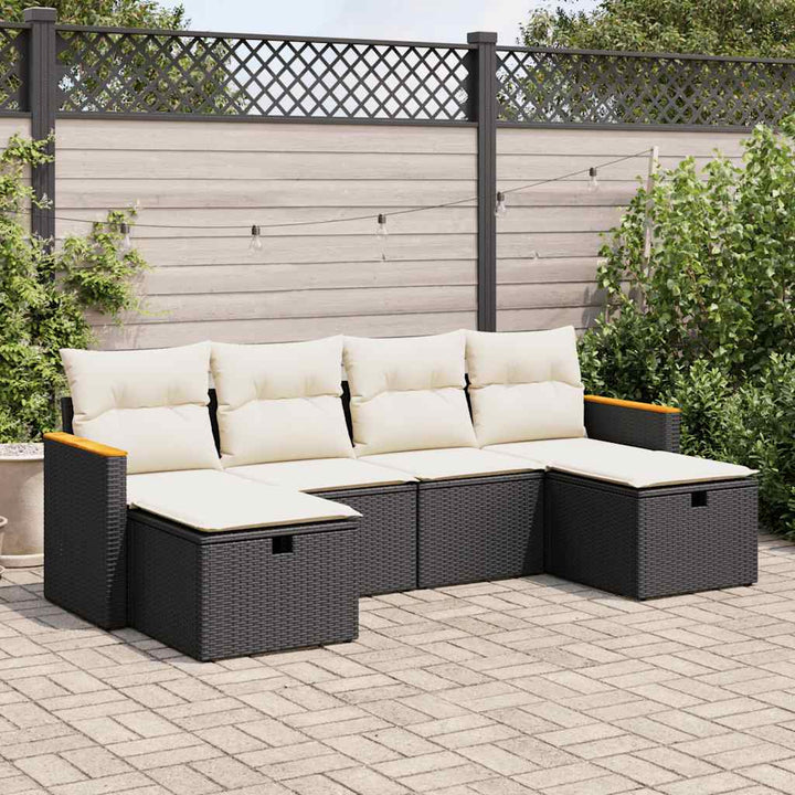 Set Mobilier De Grădină Cu Perne, 6 Piese, , Poliratan