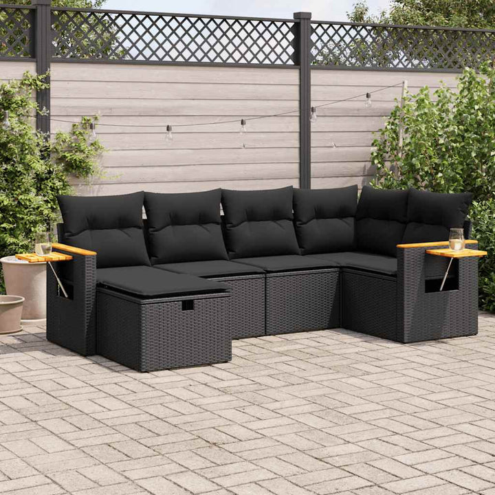 Set Canapele De Grădină, 7 Piese, Cu Perne, , Poliratan