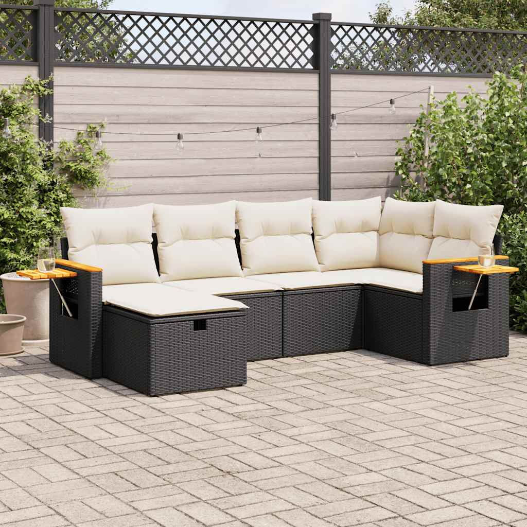 Set Canapele De Grădină, 7 Piese, Cu Perne, , Poliratan