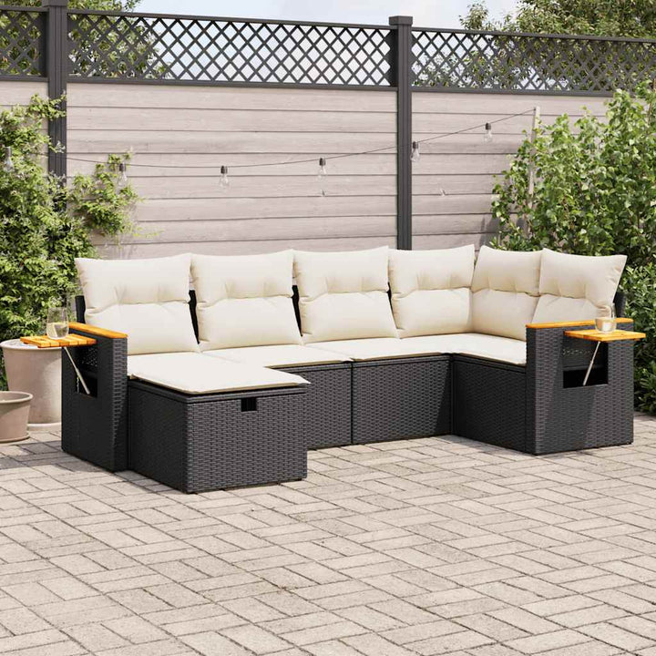 Set Canapele De Grădină, 7 Piese, Cu Perne, , Poliratan