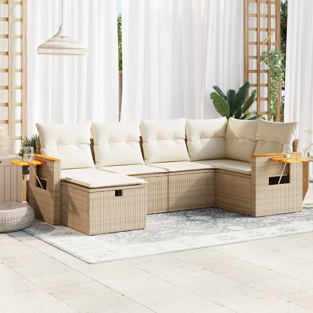 Set Canapele De Grădină, 7 Piese, Cu Perne, , Poliratan