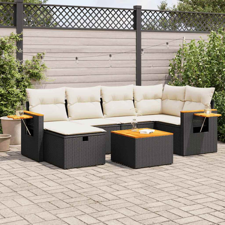 Set Canapele De Grădină, 7 Piese, Cu Perne, , Poliratan