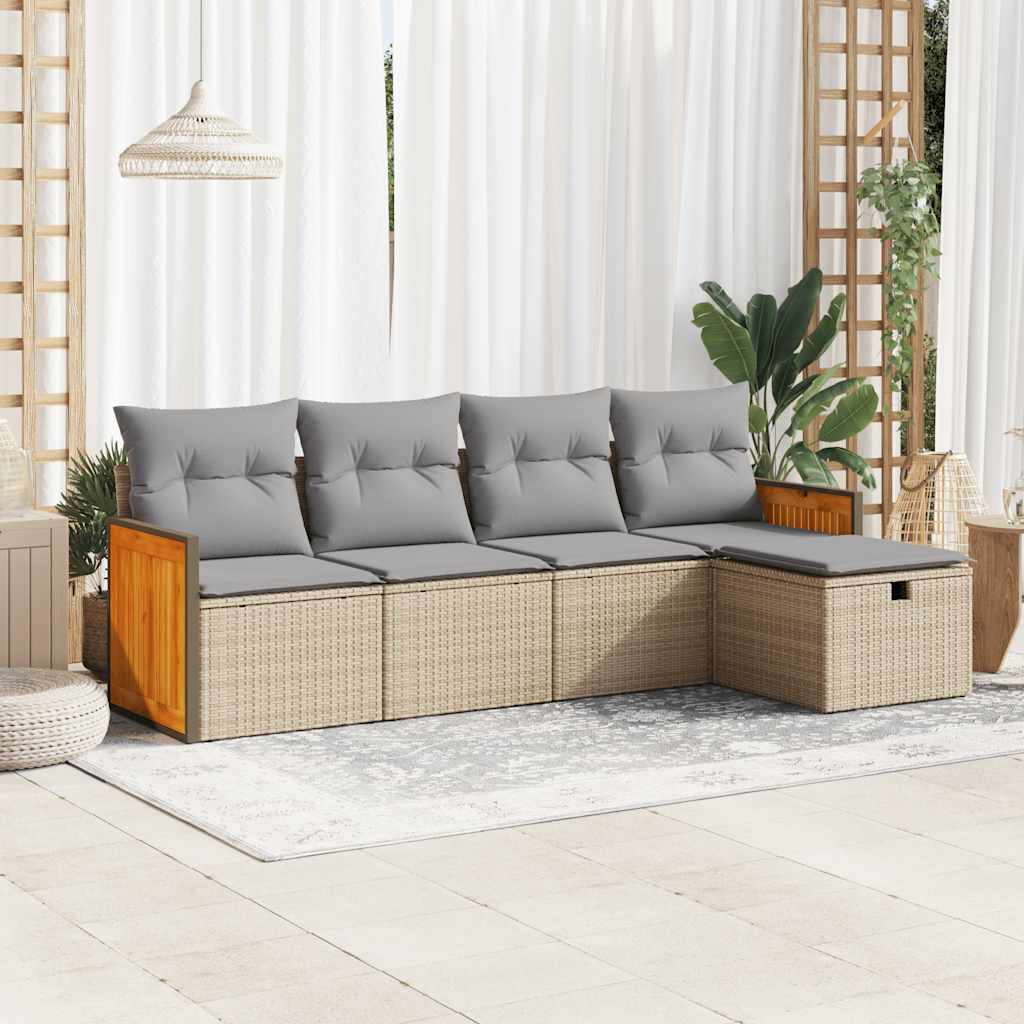 Set Mobilier De Grădină Cu Perne, 6 Piese, , Poliratan