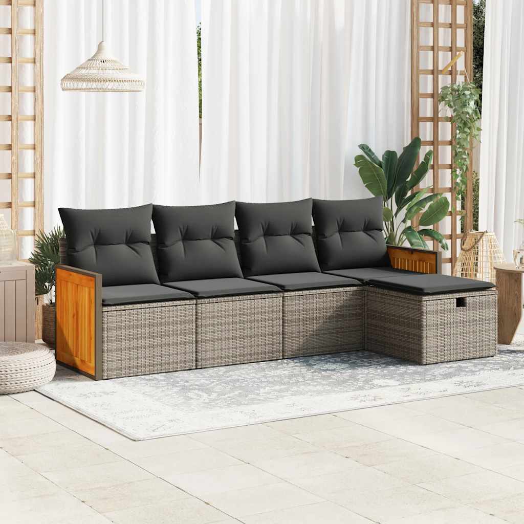 Set Mobilier De Grădină Cu Perne, 6 Piese, , Poliratan