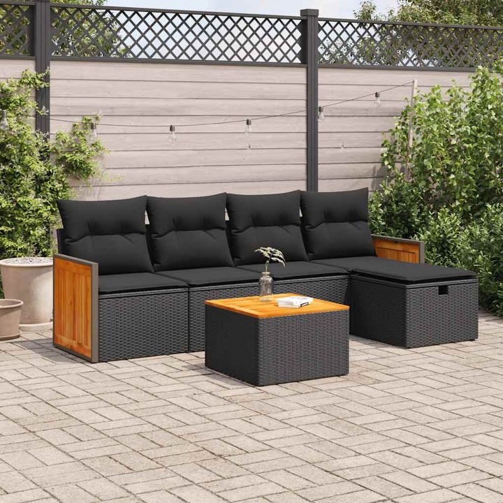 Set Mobilier De Grădină Cu Perne, 6 Piese, , Poliratan