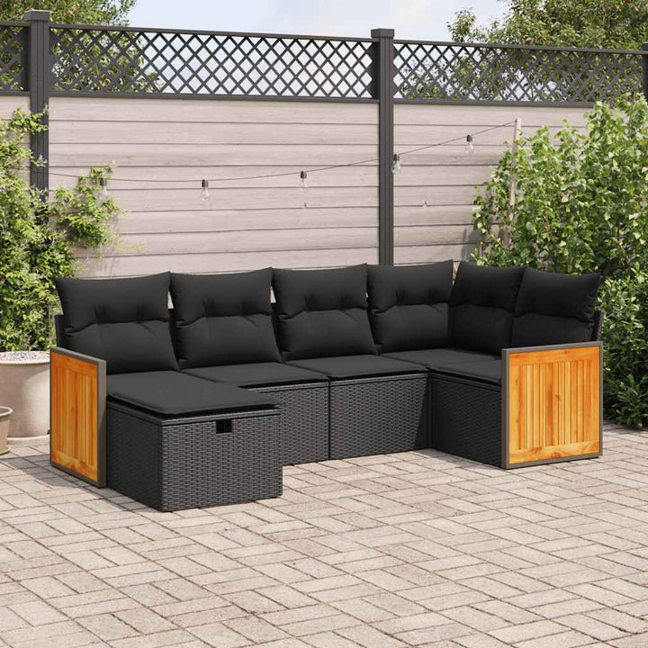 Set Mobilier De Grădină Cu Perne, 6 Piese, , Poliratan
