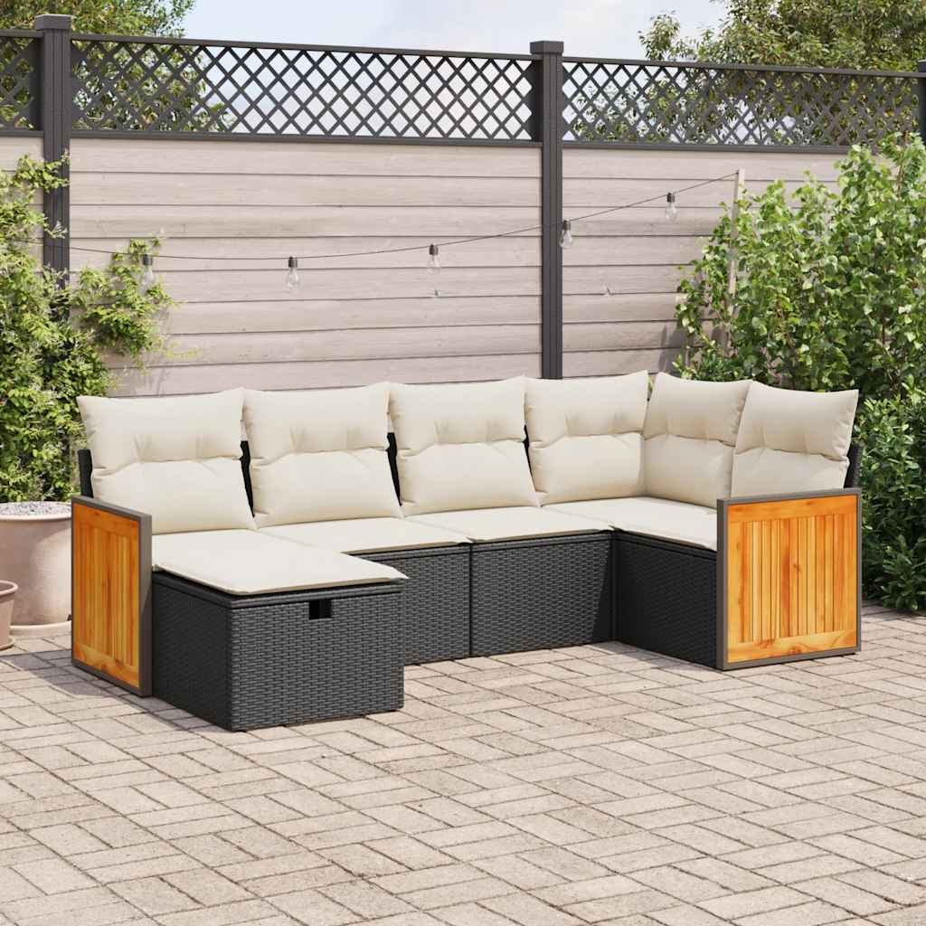 Set Mobilier De Grădină Cu Perne, 6 Piese, , Poliratan