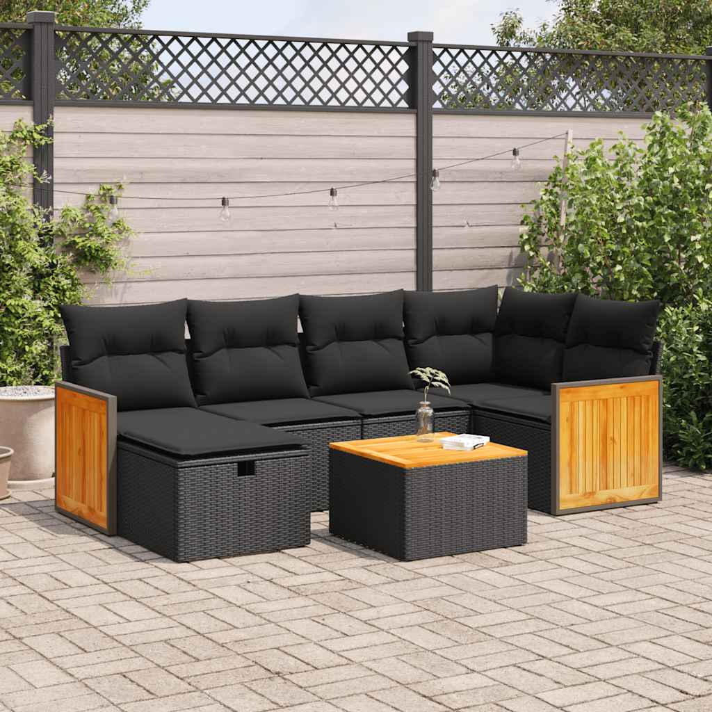 Set Mobilier De Grădină Cu Perne, 6 Piese, , Poliratan