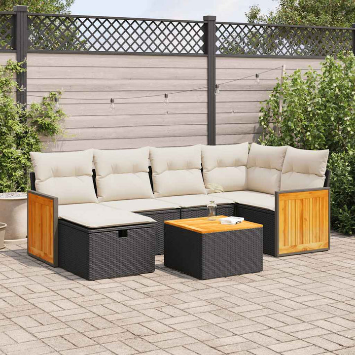 Set Mobilier De Grădină Cu Perne, 6 Piese, , Poliratan
