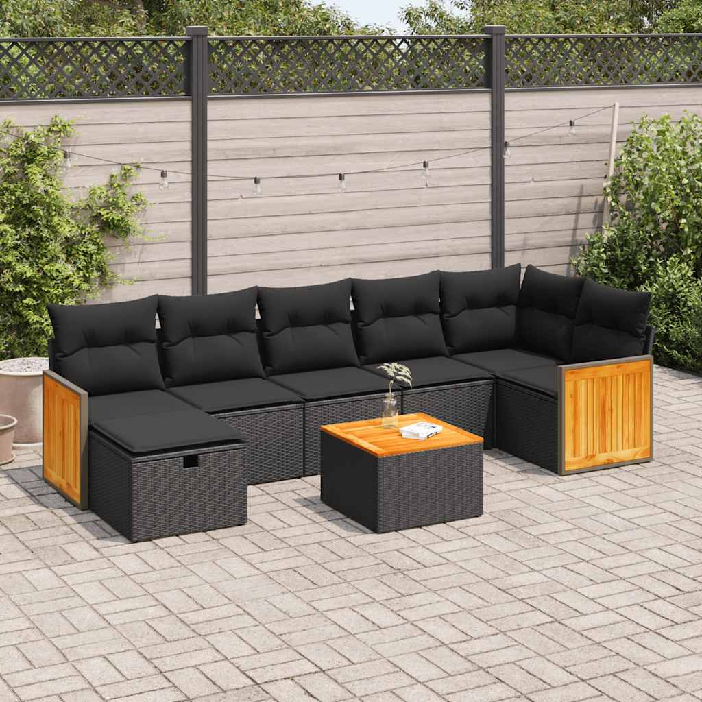 Set Canapele De Grădină, 7 Piese, Cu Perne, , Poliratan