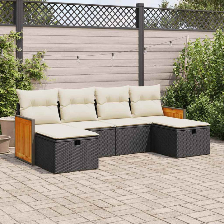 Set Mobilier De Grădină Cu Perne, 6 Piese, , Poliratan