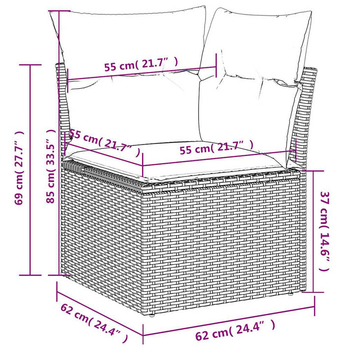 Set Mobilier De Grădină Cu Perne, 5 Piese, , Poliratan