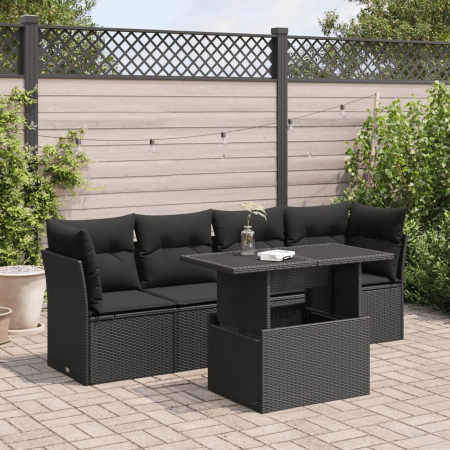 Set Mobilier De Grădină Cu Perne, 5 Piese, , Poliratan