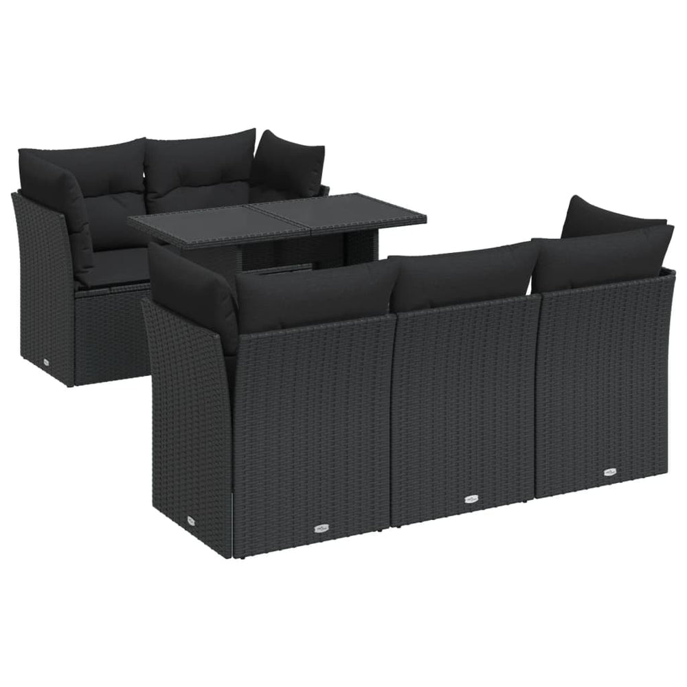 Set Mobilier De Grădină Cu Perne, 6 Piese, , Poliratan