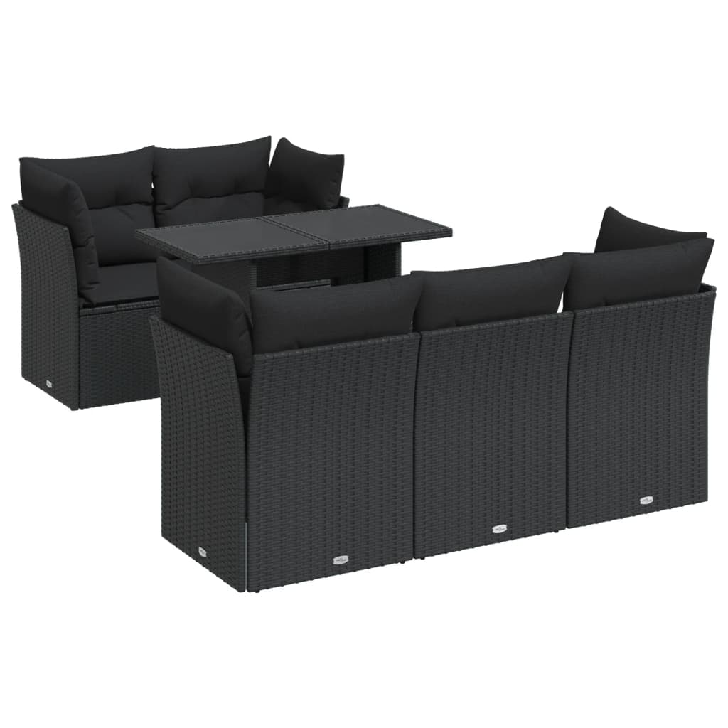 Set Mobilier De Grădină Cu Perne, 6 Piese, , Poliratan