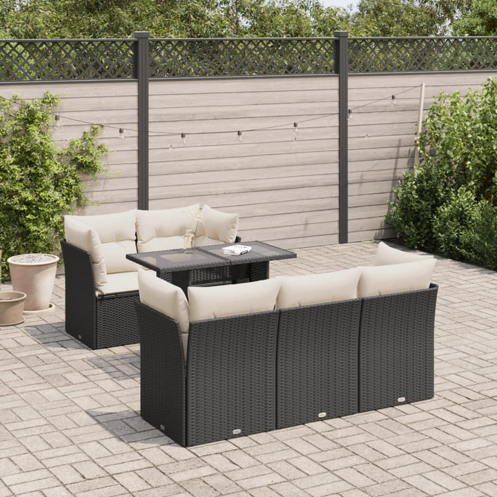 Set Mobilier De Grădină Cu Perne, 6 Piese, , Poliratan
