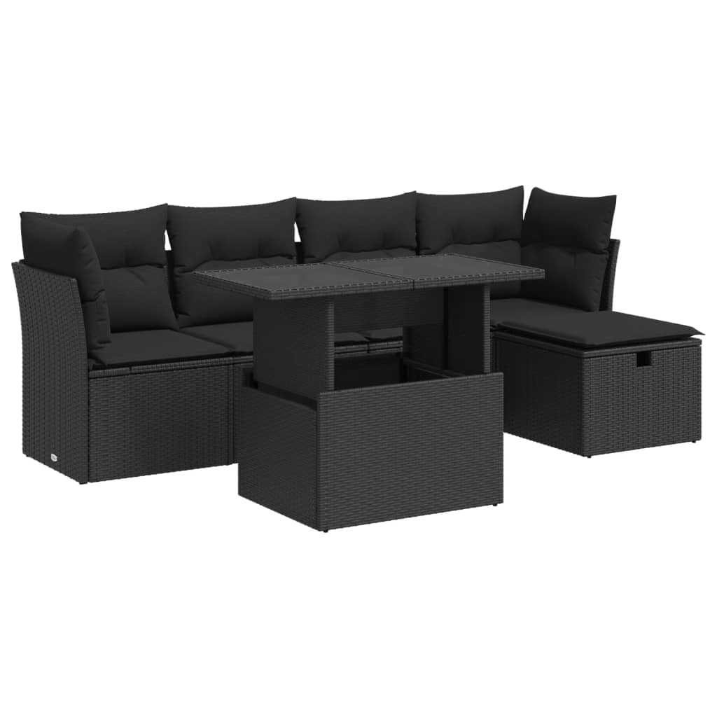 Set Mobilier De Grădină Cu Perne, 6 Piese, , Poliratan