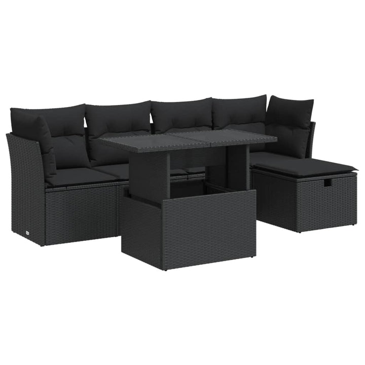 Set Mobilier De Grădină Cu Perne, 6 Piese, , Poliratan