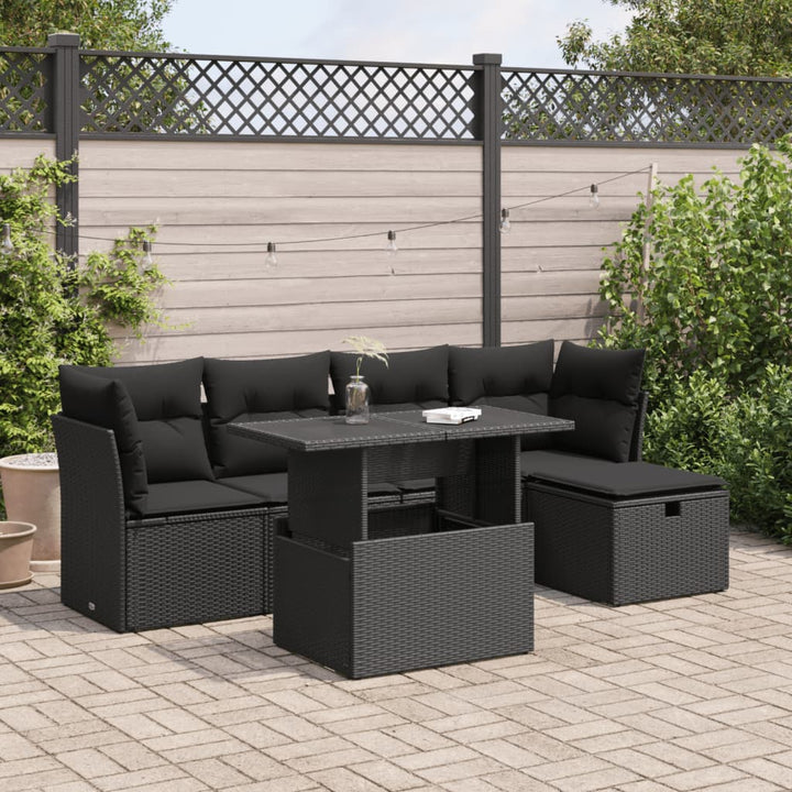 Set Mobilier Grădină Cu Perne, 6 Piese, , Poliratan