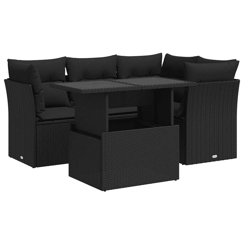 Set Mobilier De Grădină Cu Perne, 5 Piese, , Poliratan