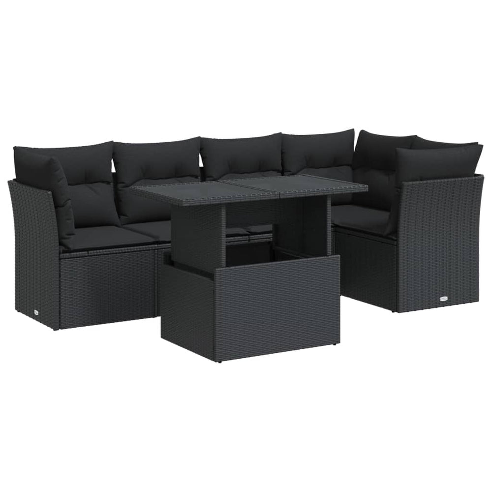 Set Mobilier De Grădină Cu Perne, 6 Piese, , Poliratan