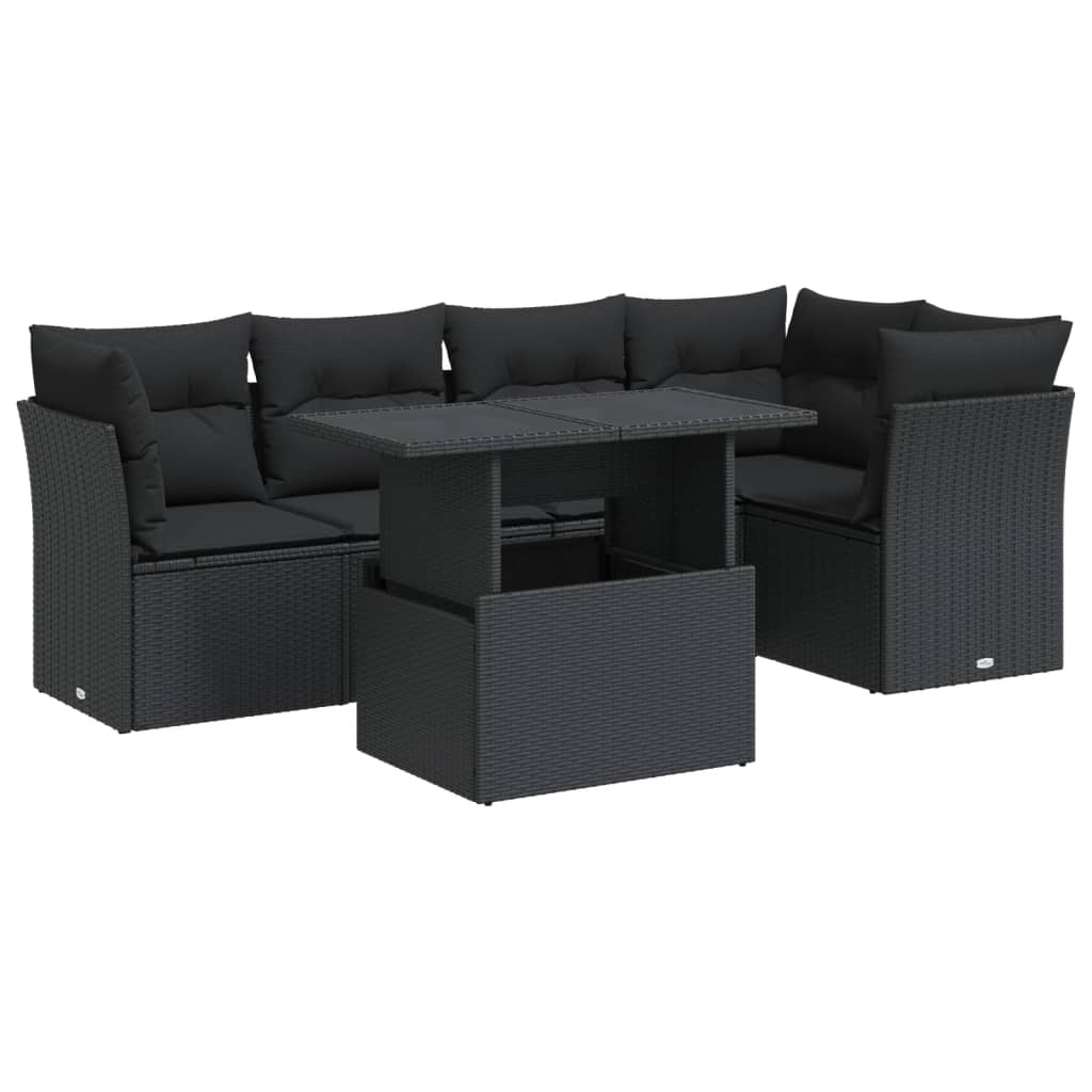Set Mobilier De Grădină Cu Perne, 6 Piese, , Poliratan