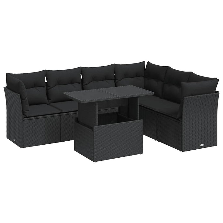 Set Canapele De Grădină Cu Perne, 7 Piese, , Poliratan