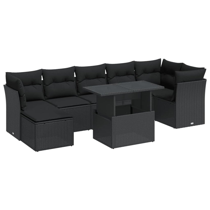 Set Mobilier De Grădină Cu Perne, 8 Piese, , Poliratan