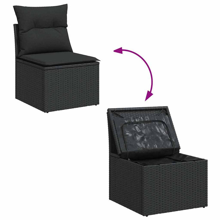 Set Canapele De Grădină Cu Perne, 10 Piese, , Poliratan