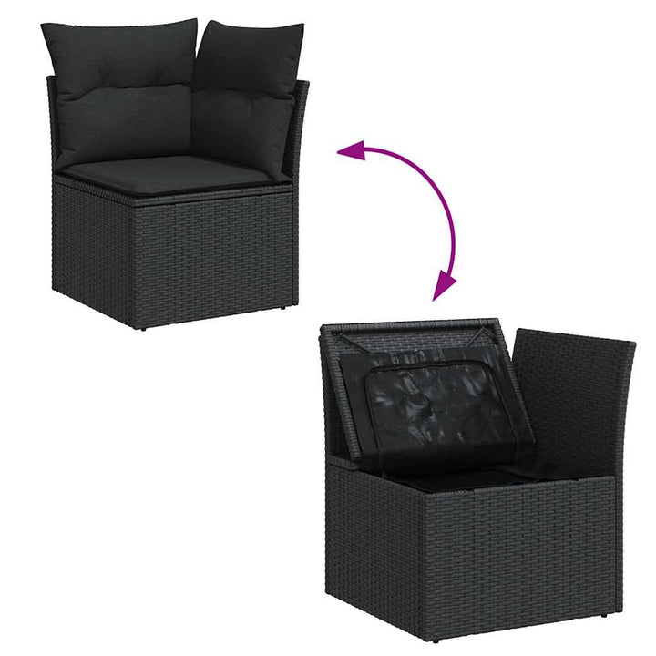 Set Canapele De Grădină Cu Perne, 10 Piese, , Poliratan