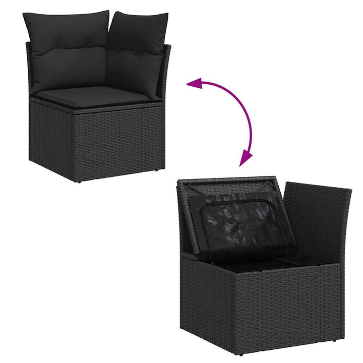 Set Canapele De Grădină Cu Perne, 11 Piese, , Poliratan