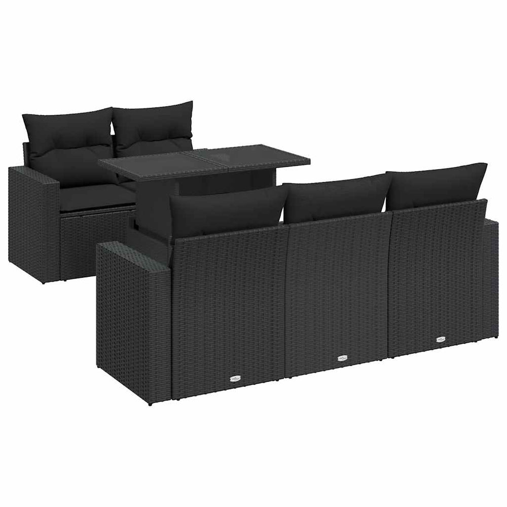 Set Mobilier De Grădină Cu Perne, 6 Piese, , Poliratan