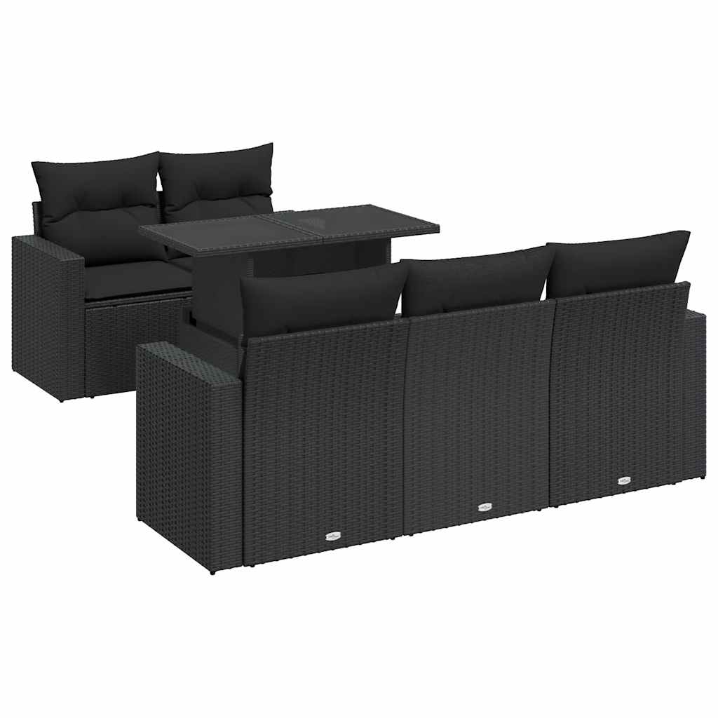 Set Mobilier De Grădină Cu Perne, 6 Piese, , Poliratan
