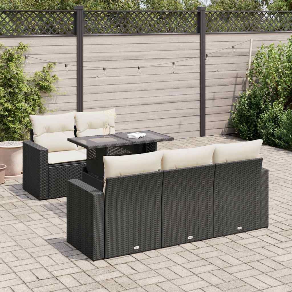 Set Mobilier De Grădină Cu Perne, 6 Piese, , Poliratan