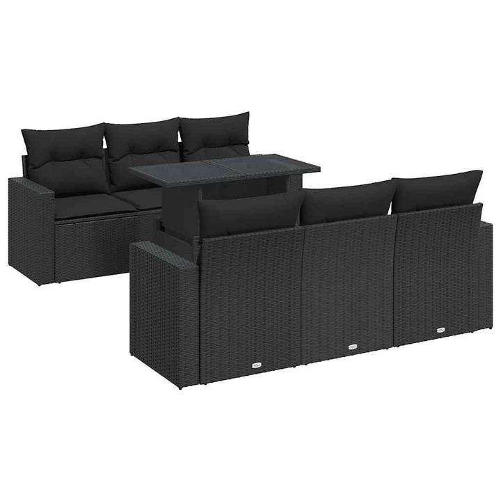 Set Canapele De Grădină Cu Perne, 7 Piese, , Poliratan