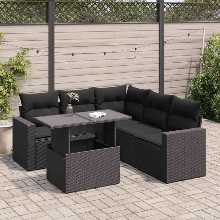 Set Canapele De Grădină Cu Perne, 6 Piese, Bej, Poliratan